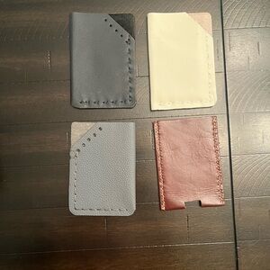 Set of Four Leather Card Holders